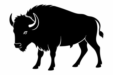 american bison silhouette, bison vector illustration, bison icon
