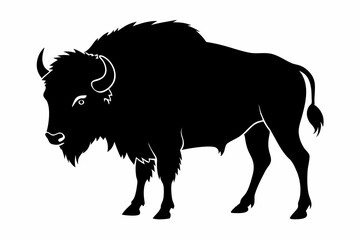 american bison silhouette, bison vector illustration, bison icon
