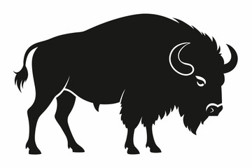 Bison buffalo vector silhouette, bison icon