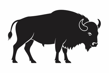american bison silhouette, bison vector illustration, bison icon
