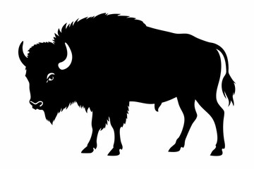american bison silhouette, bison vector illustration, bison icon
