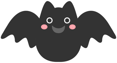 Kid hand drawn cute and colorful happy halloween flying bats