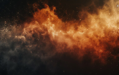 Naklejka premium Abstract orange and black nebula background perfect for space, galaxy, and cosmic designs. 