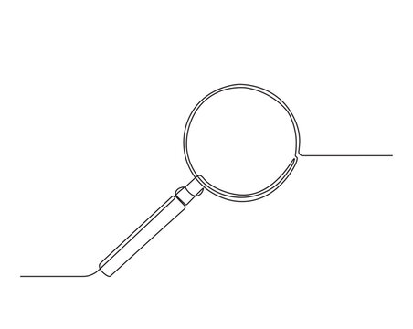 recommend clip art: Simple continuous one line drawing of magnifying glass. Loupe or Magnifying glass in simple outline illustration. Editable line vector