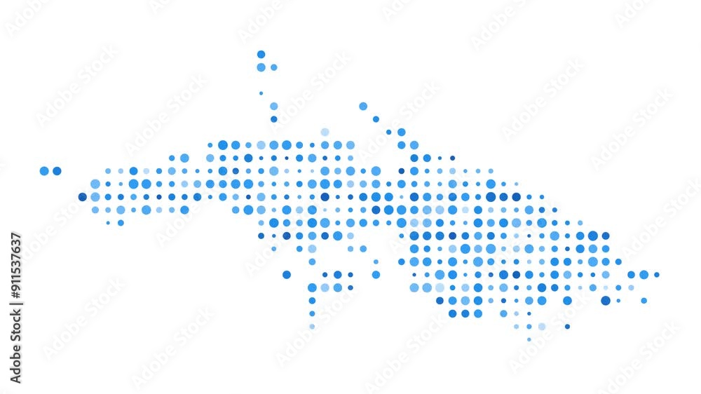 Aufkleber saint thomas dotted digital map. map of saint thomas with pulsating colored circles. shape of the is