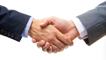 Obraz premium Handshake isolated on white background 