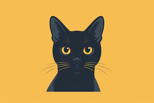 Feline portrait flat design front view cozy theme animation Complementary Color Scheme