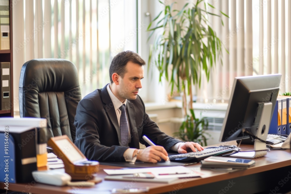 Canvas Prints Insurance Agent in Office