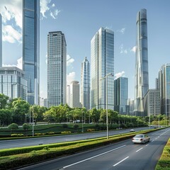 Urban Cityscape Background With Modern Skyline in Metropolitan Environment