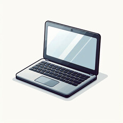 Minimalist Laptop Illustration with a Clean Design