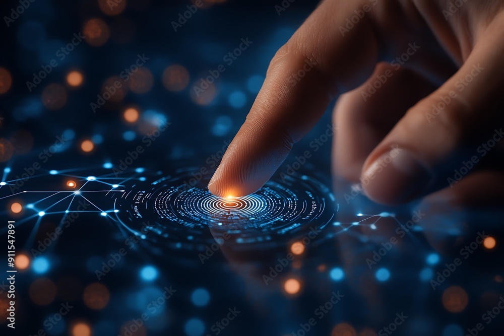 Aufkleber biometric fingerprint sensor authentication for secure cloud storage and internet banking illustrati