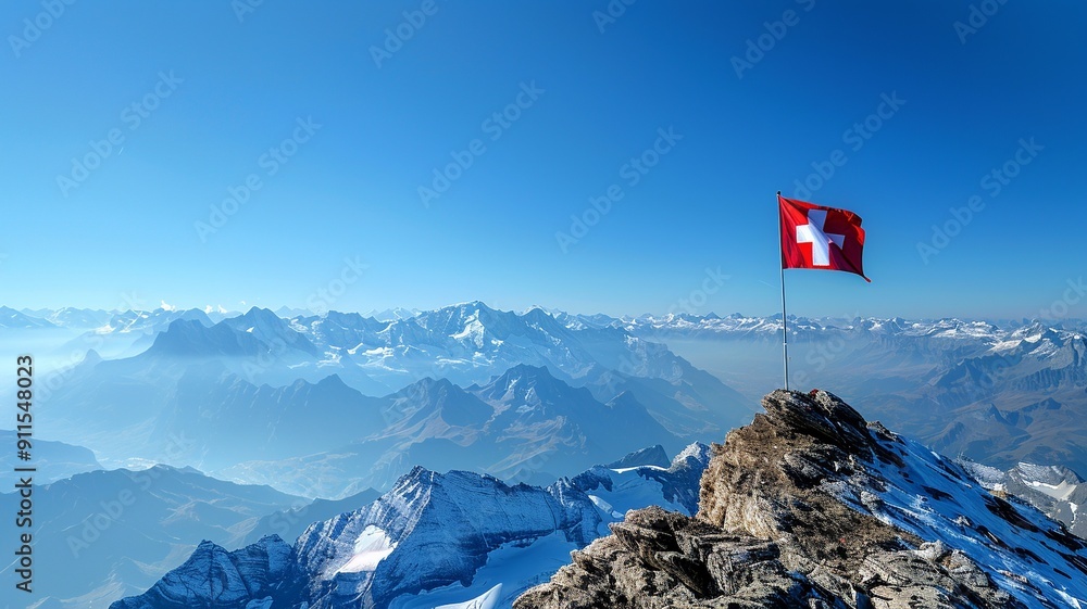 Poster this modern, minimalist design of the swiss flag features clean lines and focuses on the simplicity 