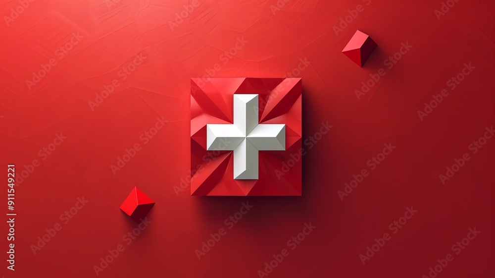 Poster this modern, minimalist design of the swiss flag features clean lines and focuses on the simplicity 