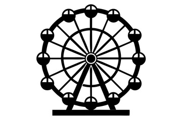 Ferris wheel, Ferris wheel silhouette. vector illustration