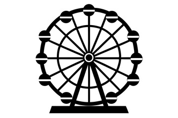 
Ferris wheel vector icon, silhouette of a carousel