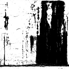 Distressed White and Black Stucco with Dust and Brushstroke Accents, High-Contrast Grunge Texture