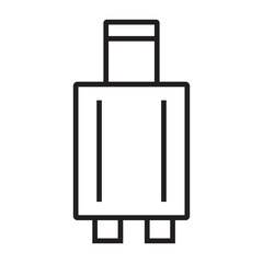 Luggage icon. Luggage trolley line icon. Suitcase bag sign. Baggage claim symbol. Vector . EPS 10/AI