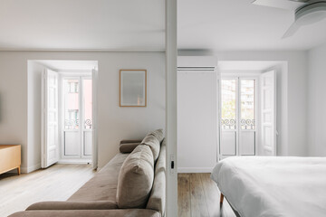 stylish modern studio apartment distribution