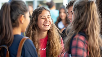 First year students engaging in ice-breakers and getting to know each other in school --ar 16:9 --v 6 Job ID: 014b48c4-b008-41a6-866b-5bbbfd4f6f4b