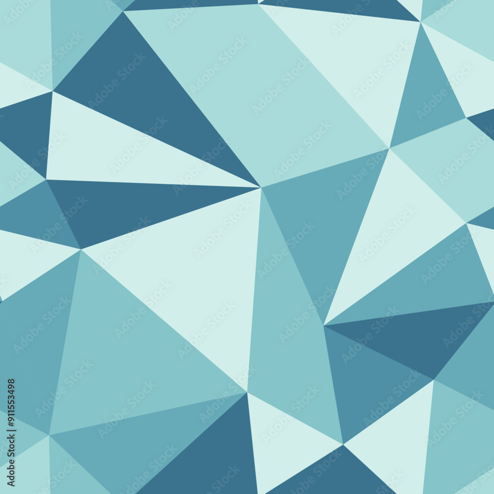Poster vector science background. large triangles size. repeatable pattern. seafoam color palette. vibrant 
