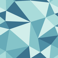 Vector science background. Large triangles size. Repeatable pattern. Seafoam color palette. Vibrant vector tiles. Seamless vector illustration.