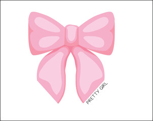 bow handdrawing design and pretty slogan vector