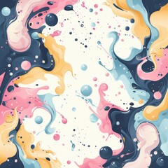 Fototapeta premium Vibrant Abstract Pop Art Wall Design With Fluid Shapes and Colors