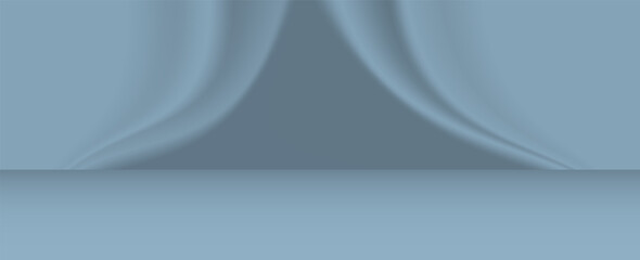 Minimalistic simple abstract light blue background for product presentation. Shadow and light from windows on wall. vector