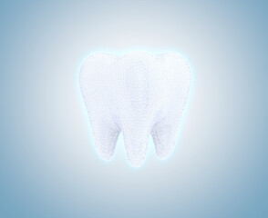 Hexagonal shield of dental protection for healthy teeth, dental care and restoration	