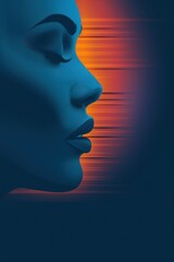 Obraz premium Abstract Pop Art Vector Portrait With Vibrant Color Gradients and Modern Aesthetic