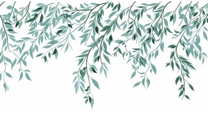Illustration of willow tree branches