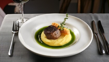 トリュフの乗ったお肉料理