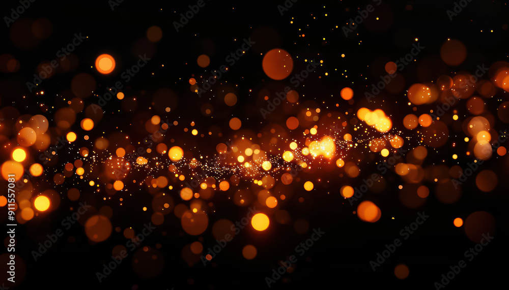 Poster A mesmerizing background of sparkling orange lights, creating a warm and inviting atmosphere perfect for celebrations.