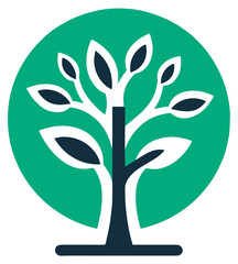 Obraz premium Sustainable Growth Icon. vector tree design. tree art. cartoon tree.