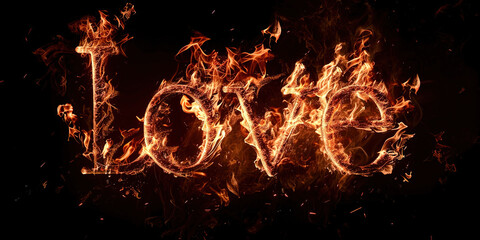 The word love is on fire
