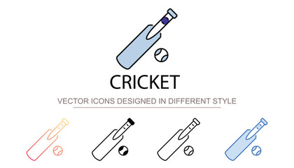 Cricket icon design with white background stock illustration