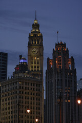 Historic Clock Tower Illuminated at Night