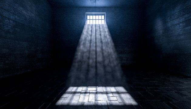 Light beam shining through prison cell