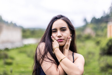 portrait between woods.