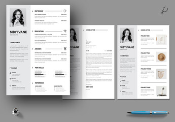 Resume & Portfolio With Letterhead Template.