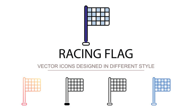 Racing Flag icon design with white background stock illustration