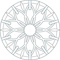 Vector sketch illustration silhouette design mandala rosette decorative ornament symbol abstract classic vintage vintage