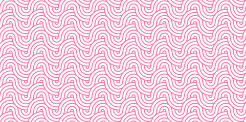 	
Vector overlapping Pattern Minimal diamond geometric pink color spiral line waves abstract wave line. seamless pink tile stripe overlap creative retro circle line fabric pattern white background.