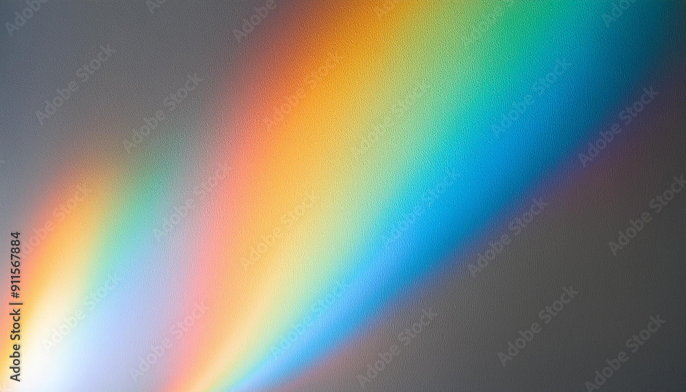 Aufkleber abstract prism light refraction. rainbow spectrum of colorful beams on soft white background. minima