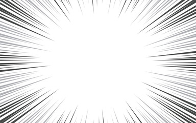 Radial lines background for comic books. Manga speed frame, superhero action, explosion background. Vector illustration