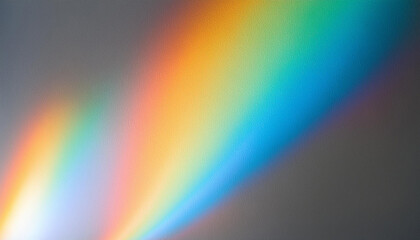 Abstract Prism Light Refraction. Rainbow Spectrum of Colorful Beams on Soft White Background. Minimalist Artistic Display of Natural Light Dispersion and Optical Phenomenon