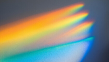 Abstract Prism Light Refraction. Rainbow Spectrum of Colorful Beams on Soft White Background. Minimalist Artistic Display of Natural Light Dispersion and Optical Phenomenon