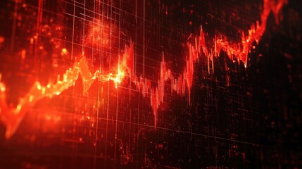 Financial Crisis Concept - Stock Market Crash Illustrated with Falling Red Arrows and Charts