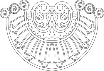 Sketch vector illustration silhouette design detail ornate ornament carving floral classic vintage ethnic roman greek