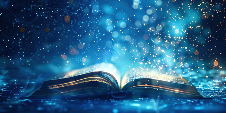 A fairytale book on an abstract background